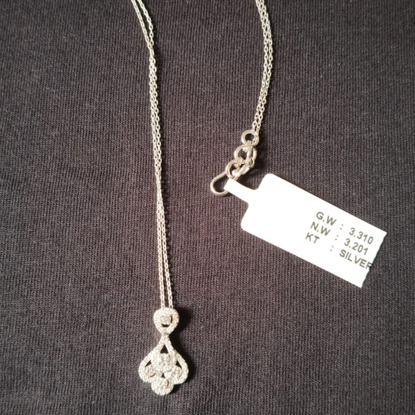 925 Sterling Silver Lab-Grown Diamond Pendant with Chain | 0.54 Ct Round Brilliant Diamonds | 53 Diamonds | E-F Color | VVS Clarity