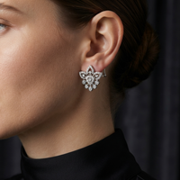 Floral 925 Silver Lab-Grown Diamond Earrings | E-F VVS | Amarè Jewels