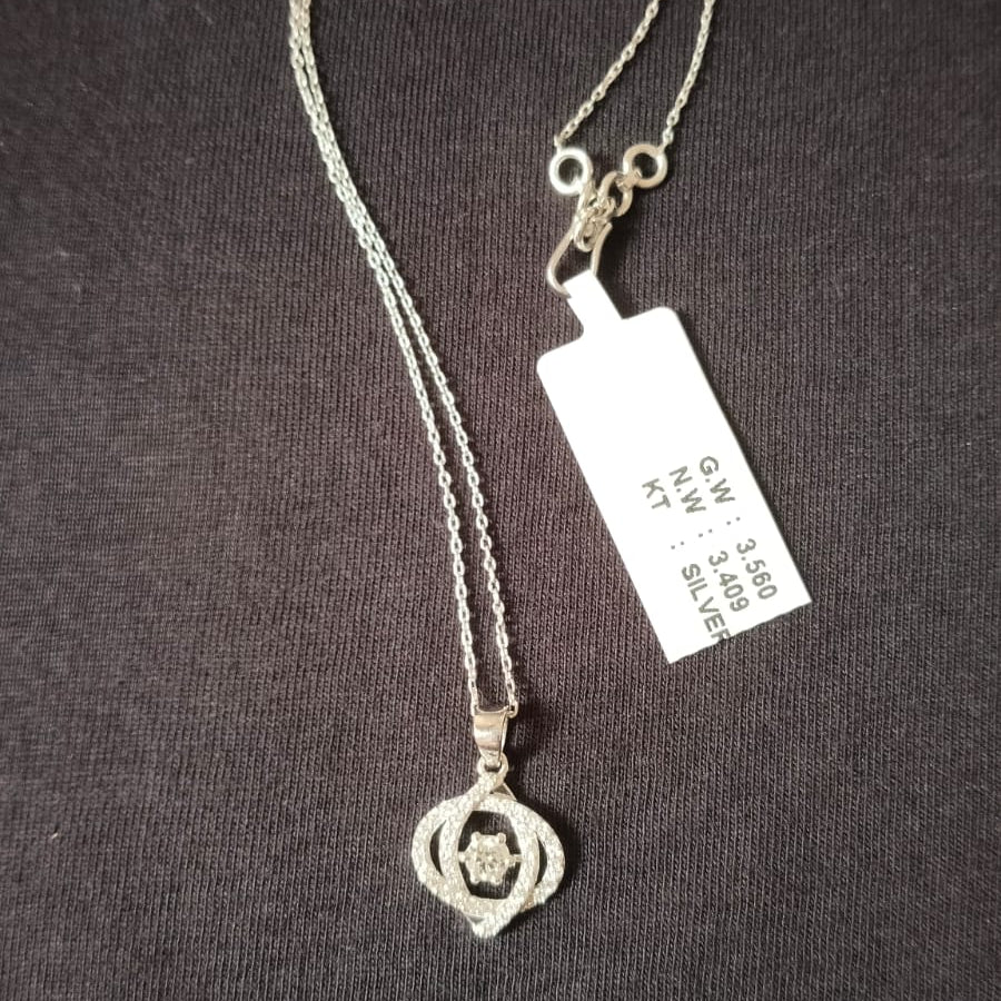 Amarè Jewels Round Brilliant Lab-Grown Diamond Pendant with 925 Silver Chain