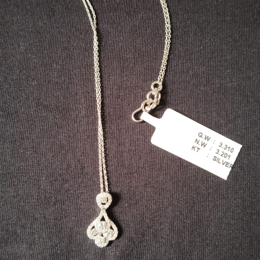 925 Sterling Silver Lab-Grown Diamond Pendant with Chain | 0.54 Ct Round Brilliant Diamonds | 53 Diamonds | E-F Color | VVS Clarity